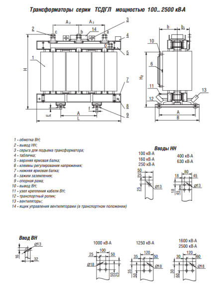 ТСДГЛ 160/6,3/0,4 У/Ун-0 У3 трансформатор